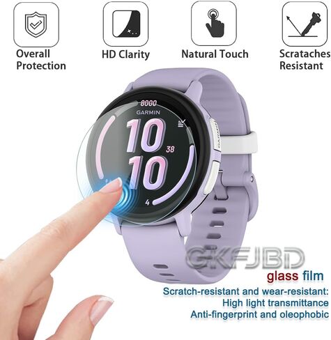 Compatible for Garmin Bounce 2 Screen Protector & Case ，HD Tempered Glass Protective Film and Silicone Soft Cases Anti-Scratch, Ultra-Thin(Pack of 3+2) in Kuwait