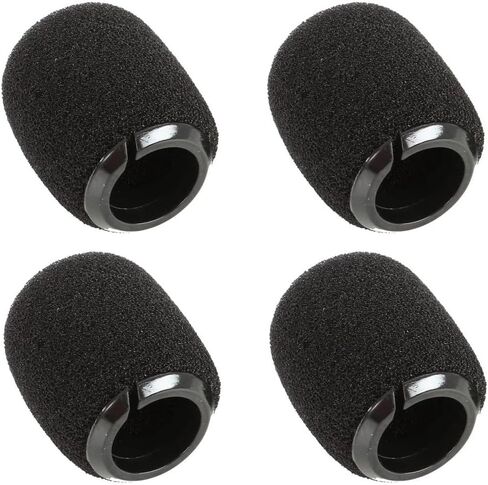 Generic استبدال RK183WS غطاء الزجاج الأمامي الإسفنجي المناسب لميكروفون Shure MX418DC/MX412DC WB98H CBETA98H / C معقوفة، أسود، 4 عبوات in Kuwait