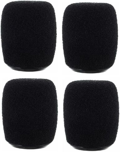 Generic استبدال RK183WS غطاء الزجاج الأمامي الإسفنجي المناسب لميكروفون Shure MX418DC/MX412DC WB98H CBETA98H / C معقوفة، أسود، 4 عبوات in Kuwait