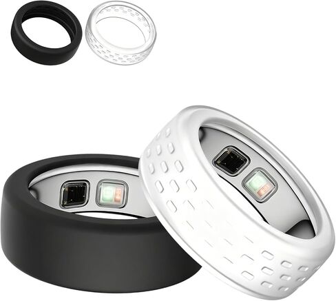 غطاء حافظة Oura Ring 5، غطاء واقي حلقة سيليكون، حافظة مضادة للخدش لمتتبع اللياقة البدنية الذكي، أكمام واقية رفيعة للغاية، ملاءمة مرنة، أسود + شفاف in Kuwait