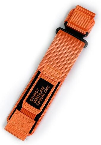 Nylon Watch Band Compatible with Garmin Quick Fit Hook & Loop Sport Strap with Stainless Steel Buckle – Army Green/Black/Orange in Kuwait