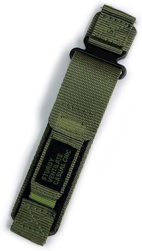 Nylon Watch Band Compatible with Garmin Quick Fit Hook & Loop Sport Strap with Stainless Steel Buckle – Army Green/Black/Orange in Kuwait