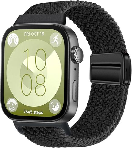 أربطة مغناطيسية مضفرة من النايلون متوافقة مع ساعة HuaweiH Watch Fit 3/Fit 4/Fit 4 Pro، سوار بديل رياضي من النايلون الناعم للنساء والرجال in Kuwait