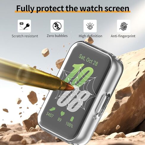 عبوة من 4 قطع لهاتف Samsung Galaxy Fit 3، حافظة حماية للشاشة، ممتص للصدمات ناعم من مادة TPU بتغطية كاملة وملحقات حماية in Kuwait
