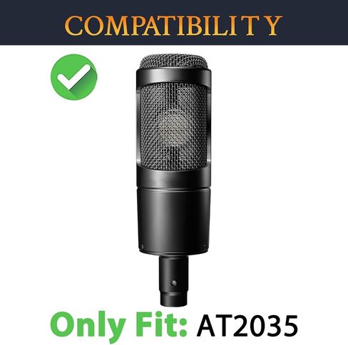 SOULWIT 2Pcs Pop Filter for Audio-Technica ATH AT2035 Cardioid Condenser، غطاء ميكروفون واقٍ من رغوة الزجاج الأمامي - أسود in Kuwait