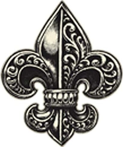 ملصق لاصق من الفينيل باللون الأسود الكريمي والأبيض بتفاصيل مزخرفة Fleur DE LIS اثنان في عبوة واحدة (طوله 4 بوصات) in Kuwait