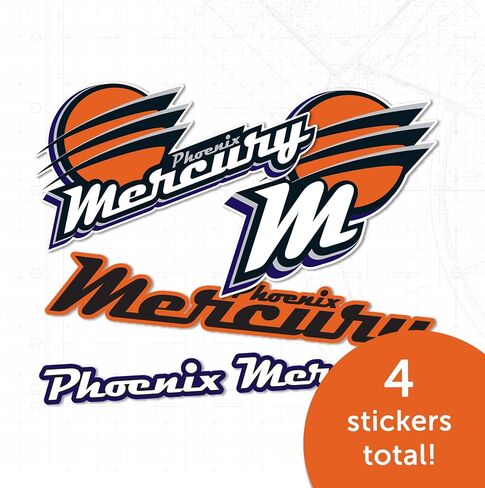 ملصق من الفينيل لرابطة كرة السلة الوطنية للسيدات من Desert Cactus Phoenix Mercury WNBA مرخص رسميًا من الفينيل ملصق زجاجة مياه للكمبيوتر المحمول ودفتر قصاصات السيارة (النوع 2) in Kuwait