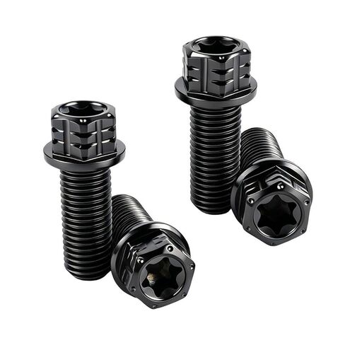 4 قطعة M10x30mm الملعب 1.25 تعديلات دراجة نارية التيتانيوم إنهاء الترباس شفة رئيس توركس المسمار الأسود in Kuwait