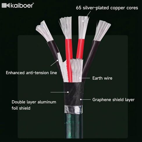 كابل ميكروفون XLR، سلك صوت متوازن بدرجة احترافية مع نحاس مطلي بالفضة 21AWG، حماية 95% من النحاس المصبوغ، ذكر إلى أنثى للاستوديو، الخلاط، الميكروفون، 9.8 قدم، أخضر in Kuwait