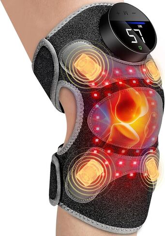 ترقية 4 دعامة للركبة لمنطقة التدليك والعلاج بالضوء الأحمر للركبة، وحدة تحكم قابلة لإعادة الشحن بدون سلك، إيقاف تلقائي لمدة 20 دقيقة، جهاز العلاج بالضوء الأحمر 660 نانومتر و850 نانومتر للركبة/الكوع/الكتف. in Kuwait
