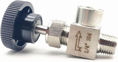 1/8 "1/4" 3/8 "1/2" ذكر إلى أنثى الموضوع الزاوية اليمنى نوع صمام الكرة الأرضية 304 إبرة الفولاذ المقاوم للصدأ (0.25 بوصة) in Kuwait