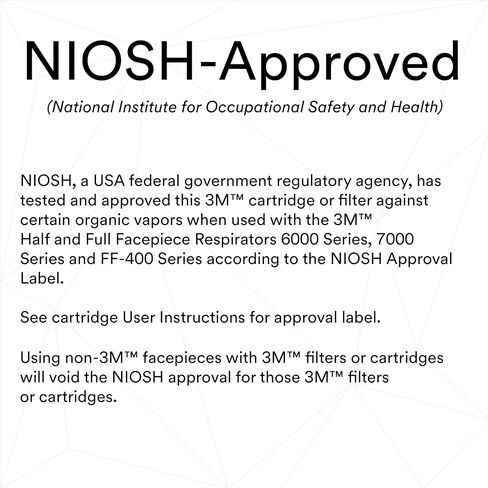 3M Half Facepiece Reusable Respirator 6200, NIOSH, Four-Point Harness, Comfortable Fit, Medium Respirator Cartridge/Filter 60926, 1 Pair, Helps Protect Against Organic Vapors in Kuwait