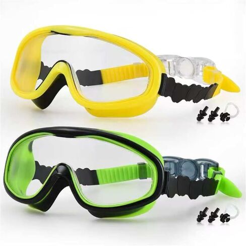 Swimming Goggles 2-Pack Set for Kids,Anti-Fog & Leak-Proof Adult and Kids Swim Goggles (6-14 Years) with UV Protection,Adjustable Comfort Fit for Training and Beach Recreation in Kuwait