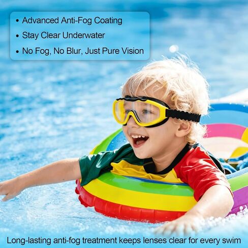 Swimming Goggles 2-Pack Set for Kids,Anti-Fog & Leak-Proof Adult and Kids Swim Goggles (6-14 Years) with UV Protection,Adjustable Comfort Fit for Training and Beach Recreation in Kuwait