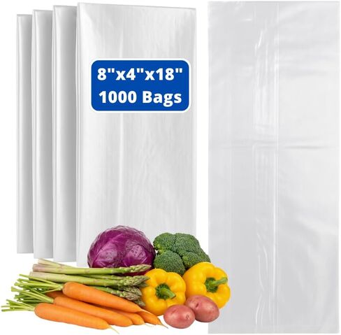 أكياس شفافة (لون طبيعي) LDPE بولي (مع فتحات تهوية) - 8 × 4 × 18 بوصة - 1000 كيس - 0.80 مل - شفاف - LDVENT8418WF - AssurePak in Kuwait