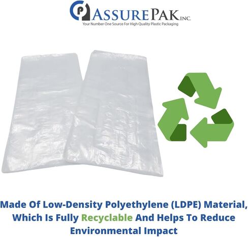 أكياس شفافة (لون طبيعي) LDPE بولي (مع فتحات تهوية) - 8 × 4 × 18 بوصة - 1000 كيس - 0.80 مل - شفاف - LDVENT8418WF - AssurePak in Kuwait