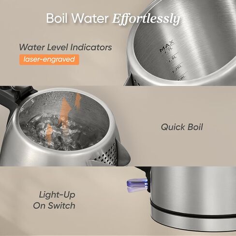 COSORI Electric Kettle, Stainless Steel Tea Kettle, Plastic-free Inner Lid, Filter and Spout, Easy to Clean, Automatic Shut Off & Boil-Dry Protection, Hot Water Boiler & Heater, 1.7L, 1500W in Saudi Arabia