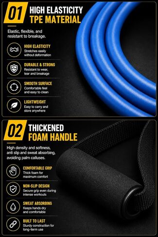 Resistance Bands Set 150 lbs - 5 Stackable Workout Bands with Handles, Door Anchor & Ankle Straps - Home Gym Equipment for Men Women - Strength Training & Physical Therapy in Kuwait