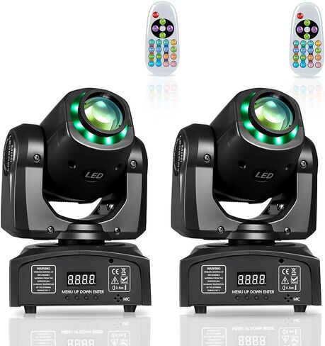 AGVYBE 60W Moving Head DJ Lights with Remote Control,8 Patterns & 8 Colors,DMX512 & Sound Activated,540° Pan & 270° Tilt,Compact LED Stage Beam Lighting for Party,Club,Disco(Flight case+4 Lights) in Kuwait