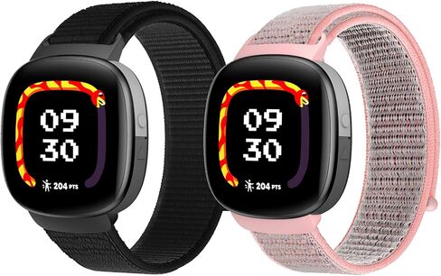 عبوتان من الأربطة المصنوعة من النايلون المتوافقة مع Google Fitbit Ace LTE (2024)، استبدال حزام الساعة الناعم القابل للتنفس بخطاف وحلقة in Kuwait