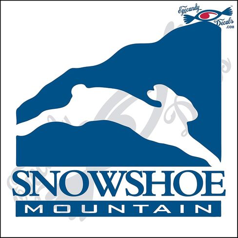 ملصق لاصق أبيض على شكل أرنب مع حذاء Snowshoe Mountain West Virginia مقاس 15.24 سم in Kuwait