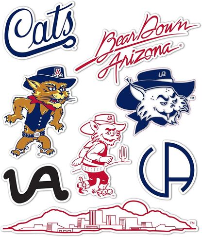 ملصق جامعة أريزونا لصبار الصحراء UA Wildcats شارات الفينيل زجاجة مياه للكمبيوتر المحمول نوع السيارة 2 (T2 Vintage 2) in Kuwait