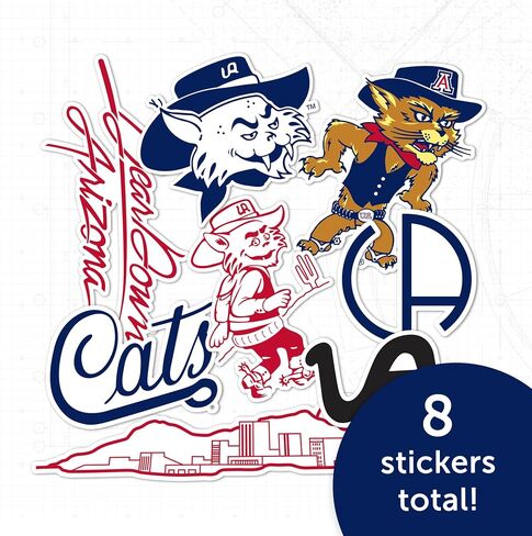 ملصق جامعة أريزونا لصبار الصحراء UA Wildcats شارات الفينيل زجاجة مياه للكمبيوتر المحمول نوع السيارة 2 (T2 Vintage 2) in Kuwait