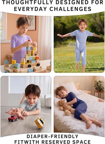 Tear-Resistant Adaptive Clothing for Autism Kids Ages 3-14, Anti-Strip Sensory Jumpsuit with Reinforced Back Zipper in Saudi Arabia