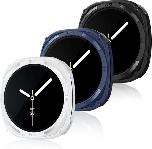 Case for Samsung Galaxy Watch Ultra 47mm 3 Color 3 Pcs | Soft and Flexible TPU, Thin Anti Collision Bumper, No Screen Protector, Galaxy Watch 7/8 Ultra 47mm Compatible in Saudi Arabia