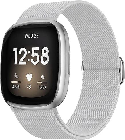 حزام من النايلون لـ Fitbit Versa 3/Versa 4، حزام مطاطي لـ Fitbit Sense 2/Sense للرجال والنساء in Kuwait