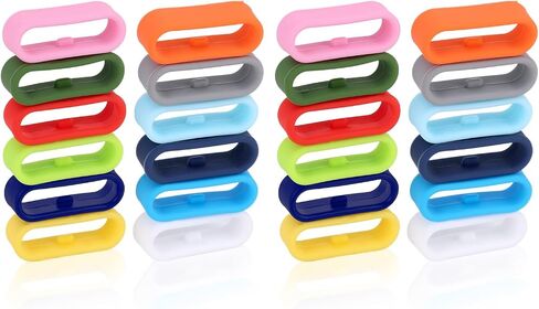24 قطعة من حلقات تثبيت السيليكون من Tinoaly لـ Magic Band+ & 2.0 وأكثر، حلقات تثبيت آمنة ومشابك حامل لسوار الساعة (12 لونًا) in Kuwait