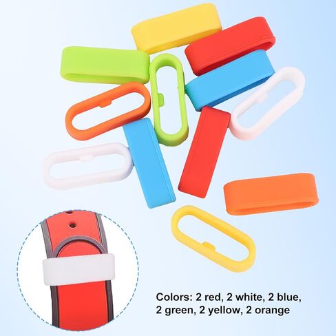 24 قطعة من حلقات تثبيت السيليكون من Tinoaly لـ Magic Band+ & 2.0 وأكثر، حلقات تثبيت آمنة ومشابك حامل لسوار الساعة (12 لونًا) in Kuwait