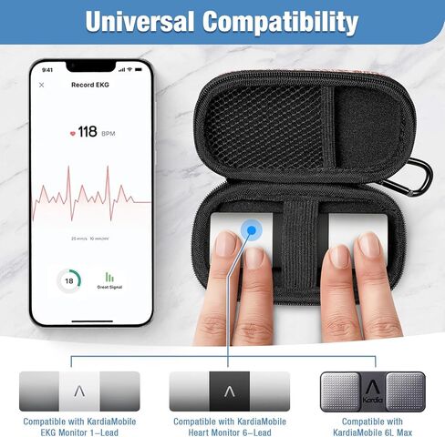 حافظة مراقب القلب/لشاشة KardiaMobile EKG 1-Lead/لجهاز KardiaMobile Heart Monitor 6-Lead/لجهاز KardiaMobile 6L Max/لأجهزة Apple وAndroid - الجراب فقط in Kuwait