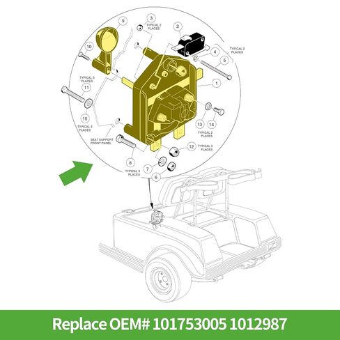10L0L عربة الغولف إلى الأمام عكس مجموعة التبديل مع مقبض التحول لسيارة نادي 48V DS 1996-Up، محدد F&R للخدمة الشاقة، نحاس ABS، يستبدل OEM 101753005 1012987 in Kuwait