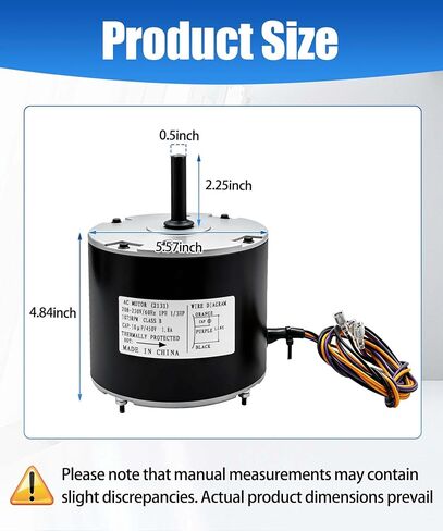 محرك مروحة مكثف 68J24 متوافق مع Lennox 68J2401 97M62 69W96 100483-29 100483-01 K55HXGCE-8094,1/3 HP، 208-230V، 60HZ، 1075 دورة في الدقيقة، 3 أسلاك in Kuwait