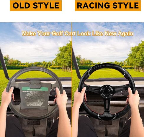 عجلة قيادة MOSNAI مقاس 13.7 بوصة 350 مم، عربة جولف للسباق مناسبة لنادي السيارات DS وسابقة، Yamaha EZGO RXV & TXT in Kuwait