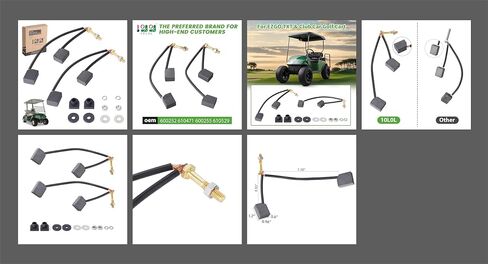 مجموعة فرشاة محرك ADC لعربة الجولف 10L0L - فرش بديلة لسيارة النادي وEZGO 1997-2009 عربة جولف كهربائية TXT، OEM 73120-G25 1021862-01 1021871-01، تتضمن الأجهزة in Kuwait