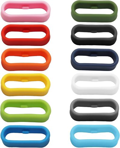 12 قطعة من أقفال الشريط السحري، مطاط ناعم، وردي | حافظة مطاطية ناعمة، متوافقة مع MagicBands وأشرطة الساعة الذكية، حلقات تثبيت مرنة in Kuwait