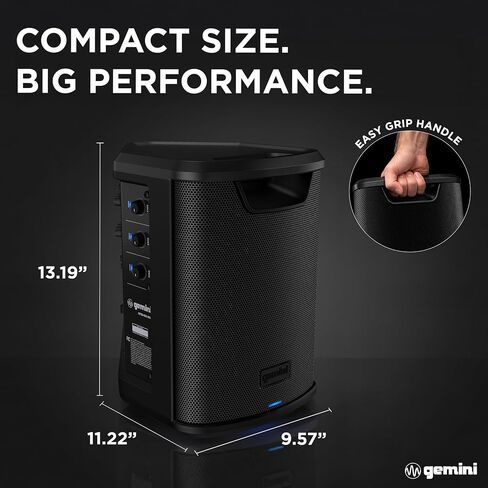 مكبر صوت جيميني لاسلكي يعمل بالبطارية، 400 واط، OTG (GPSS-650 MKII) | بطارية 106 ديسيبل PA، ثنائية الأمبير، حتى 10 ساعات - خلاط 3 قنوات، تردد، ميكروفون متضمن - XLR/1/4"، OTG - بلوتوث in Kuwait