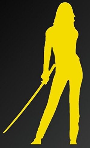 ملصق مقطوع بالقالب مخصص لفيلم Black Mamba Silhouette بطول 6 بوصات من Fan Art - لون أصفر in Kuwait