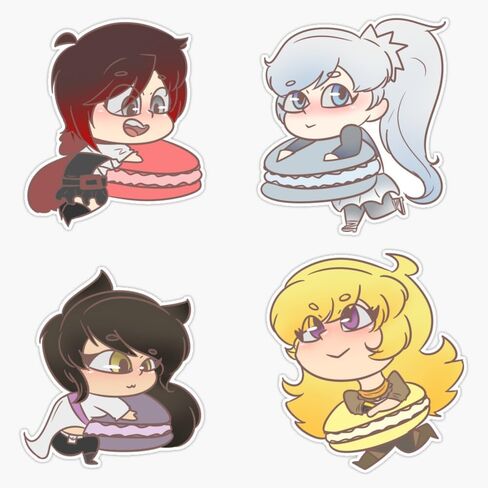 مجموعة ملصقات من الفينيل من Team RWBY مكونة من 4 ملصقات ممتصة للصدمات مقاس 5 بوصات in Kuwait
