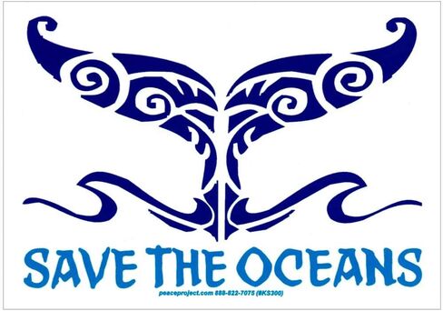 Save The Oceans - ملصق/ملصق ممتص للصدمات (4 بوصة × 2.8 بوصة) in Kuwait
