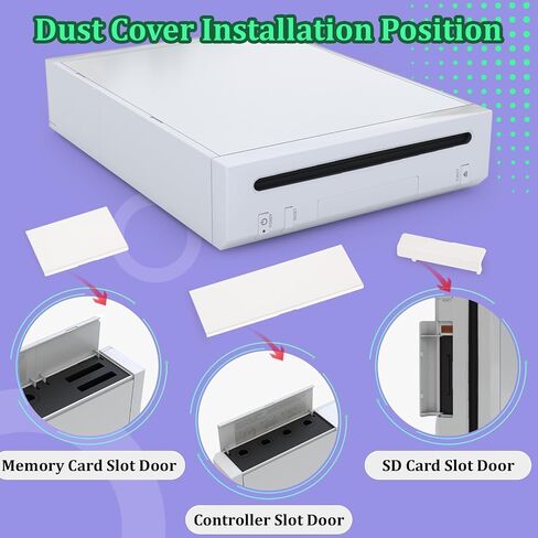 for Nintendo Wii Console Dust Door Replacement Slot Cover | for Nintendo GameCube Dust Cover for NGC Conrtroller/NGC Memory/SD Slot(White) in Kuwait