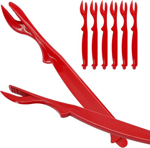 6PCS Crab Legs Crackers, Red | Easy Opener Picks Tools, For Lobster, Crab, Crawfish, Prawns, Shrimp, Reliable, Durable in Kuwait
