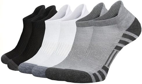 Men's Ankle Socks 3 Pack,Breathable Cotton Low Cut Athletic Socks,Non-Slip Cushioned Sports Socks for Running Casual Wear in Kuwait