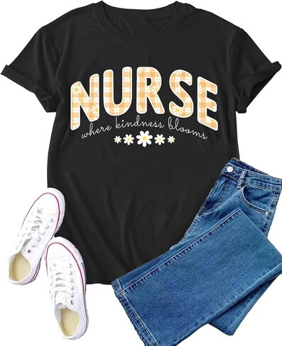 Nurse Shirt for Women Nursing Life T-Shirt Nurses Week Tee Tops in Kuwait