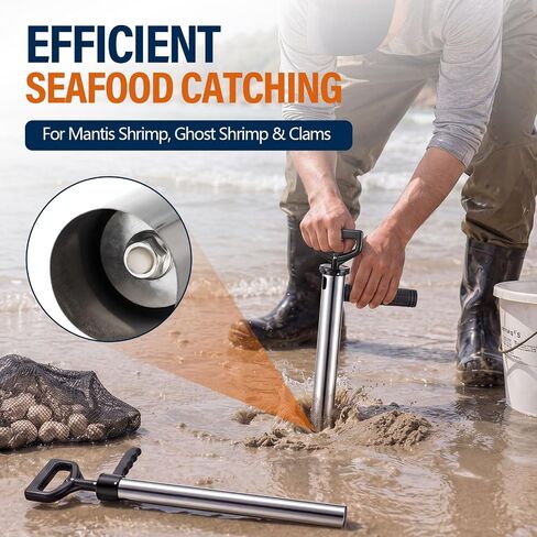 2 Pack Mantis and Ghost Shrimp Pump, 30" and 37.8" Stainless Steel Shrimp Extractor, Rustproof Easy Clean Seafood Catching Pump for Outdoor Beach Use in Kuwait