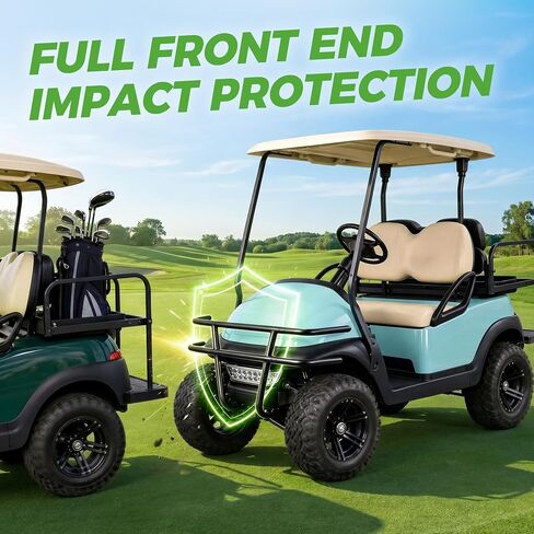 10L0L Golf Cart Brush Guard Front Bumper for Club Car Precedent All Years Gas & Electric, Heavy Duty Powder Coated Steel, No Drilling Direct Bolt On Installation in Kuwait