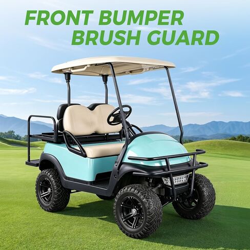 10L0L Golf Cart Brush Guard Front Bumper for Club Car Precedent All Years Gas & Electric, Heavy Duty Powder Coated Steel, No Drilling Direct Bolt On Installation in Kuwait