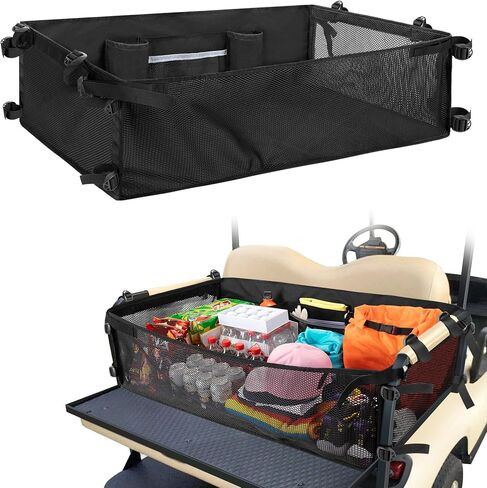 منظم شبكي لعربة الجولف من PGmoon متوافق مع Yamaha، Club Car، EZGO، شبكة تخزين عربة الجولف مع حزام إبزيم قابل للتعديل in Kuwait